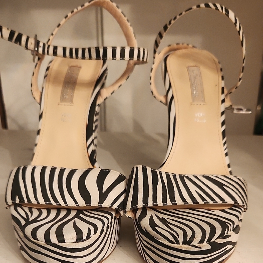 Zebra Print Strappy Heels